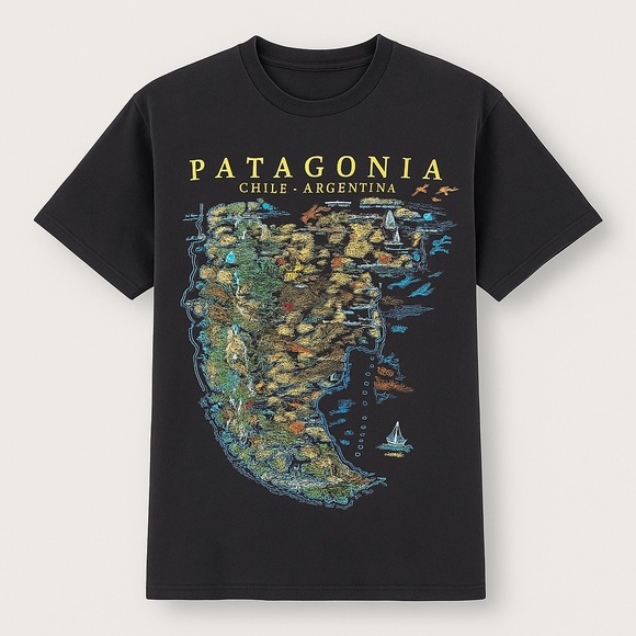 Patagonia Tops - Patagonia Chile Argentina Map Tee XXL